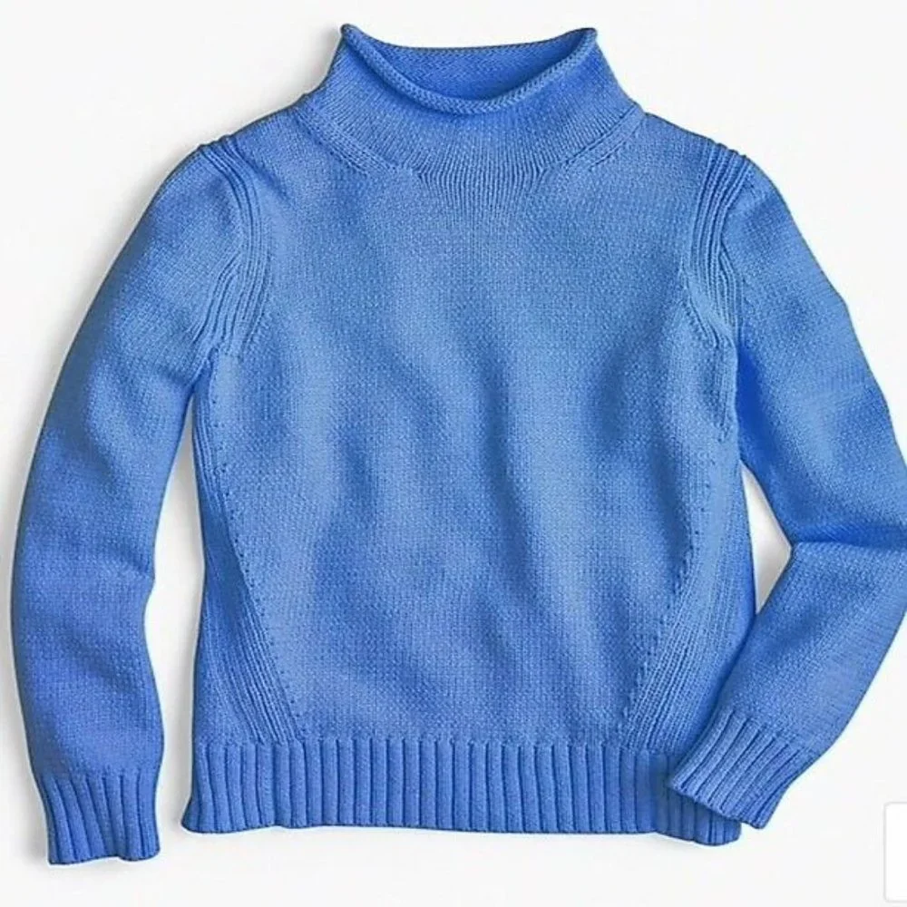 New J Crew Women's Roiineck Sweater Size S Small Blue - Picture 4 of 9